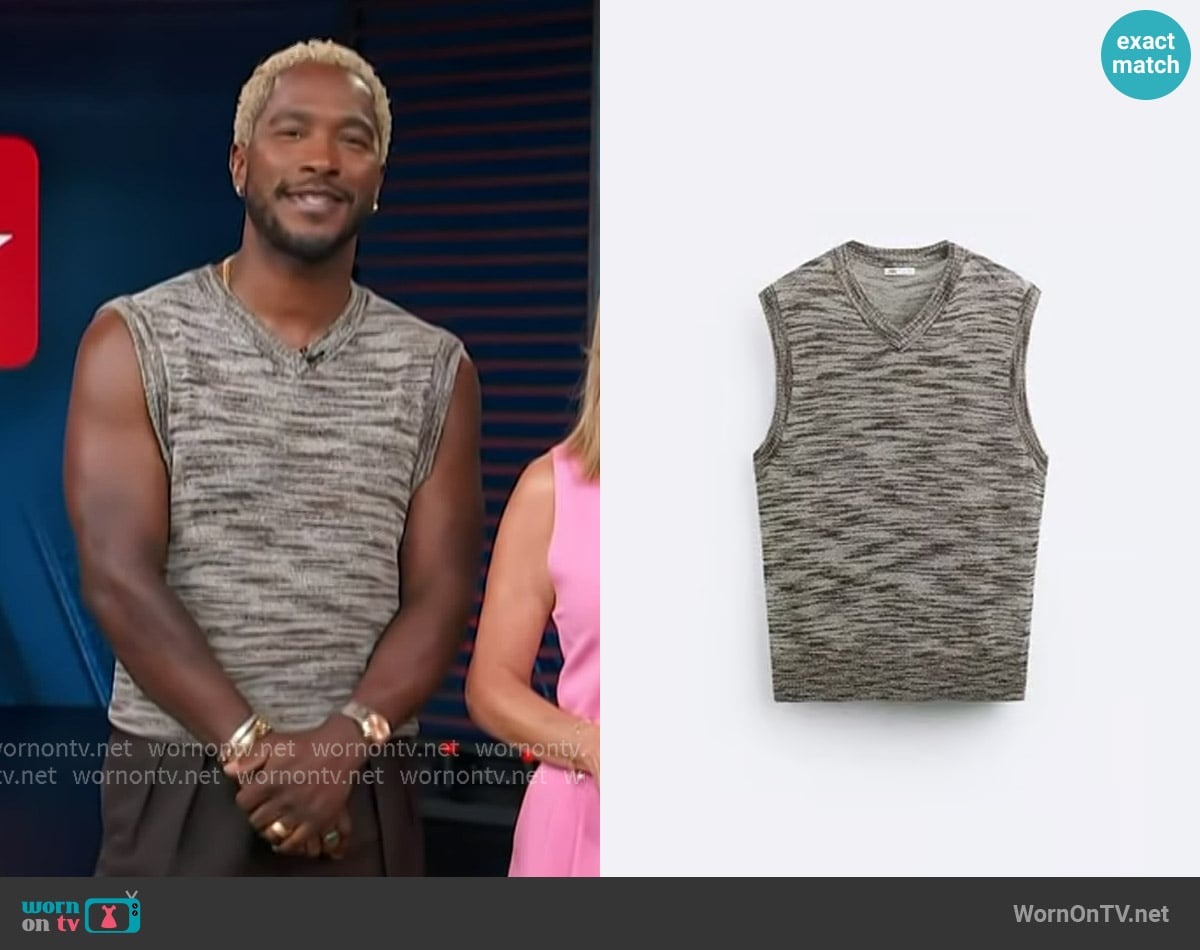 Zara Silk Blend Vest worn by Scott Evans on Access Hollywood