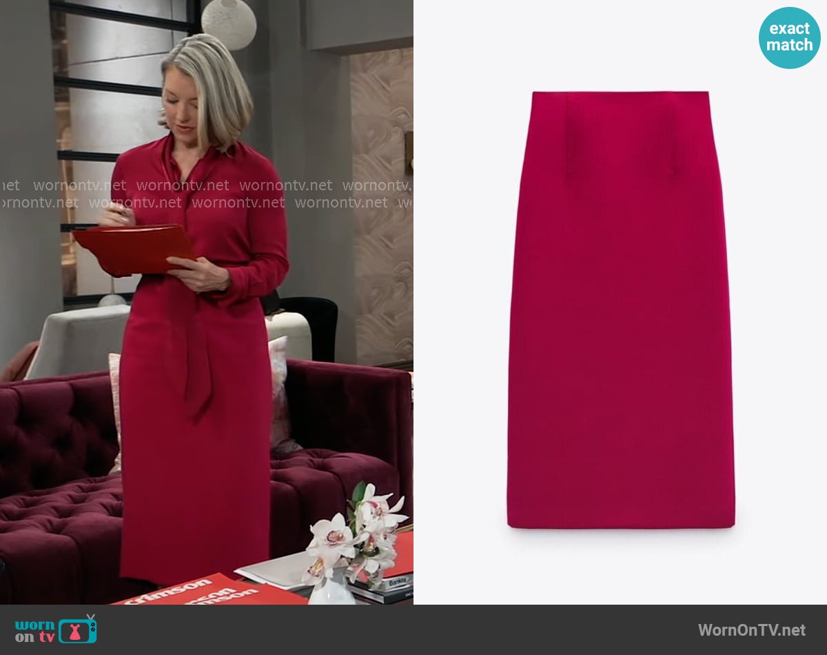 Zara Straight Skirt with Slit worn by Nina Reeves (Cynthia Watros) on General Hospital