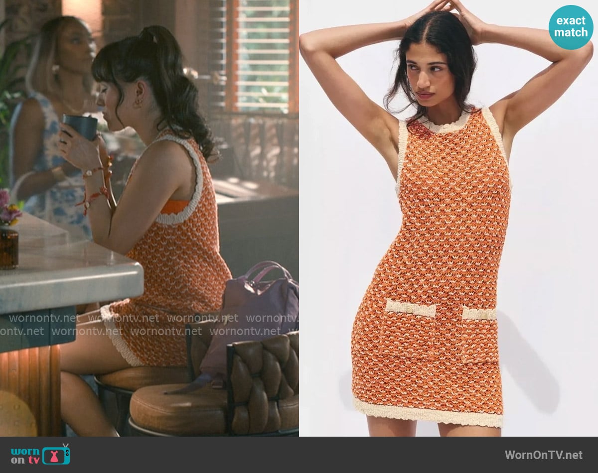 Zara Structured Knit Mini Dress worn by Lily Song (Artemis) on Sweet Magnolias