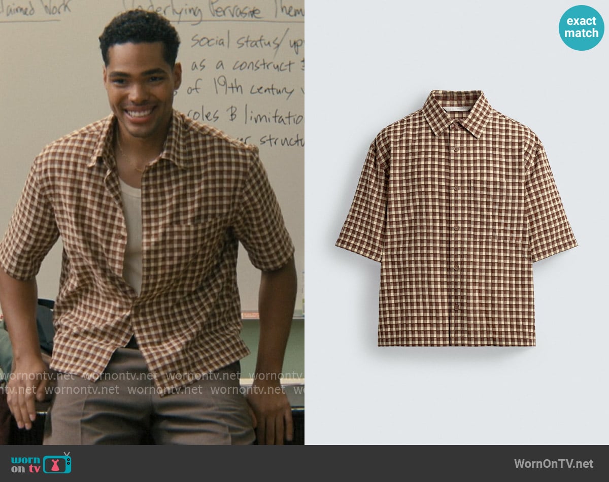 Zara Textured Plaid Shirt worn by Kel Washington (Nicholas Duvernay) on Not Suitable For Work