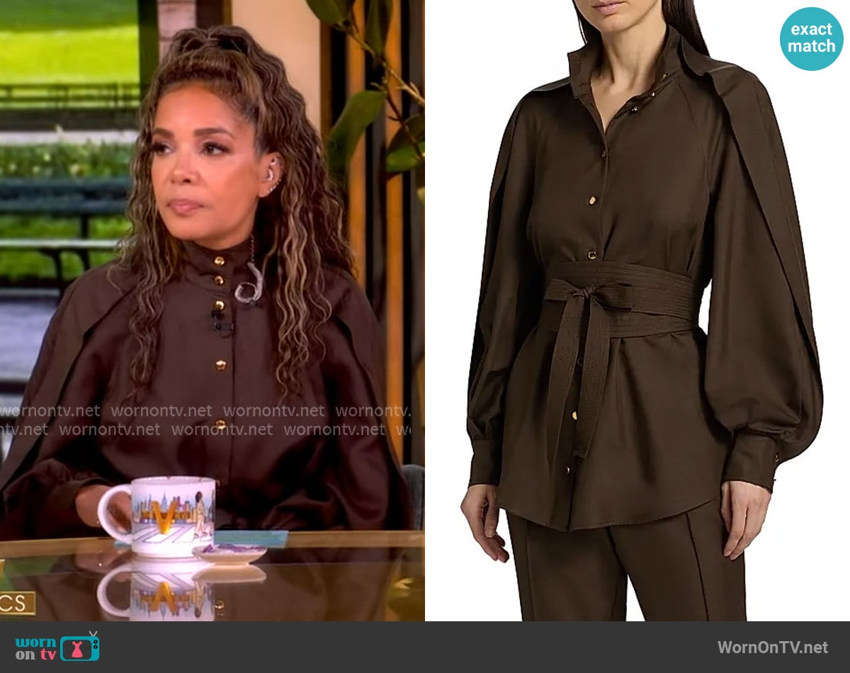 Zimmermann Luna Obi Silk Tunic worn by Sunny Hostin on The View