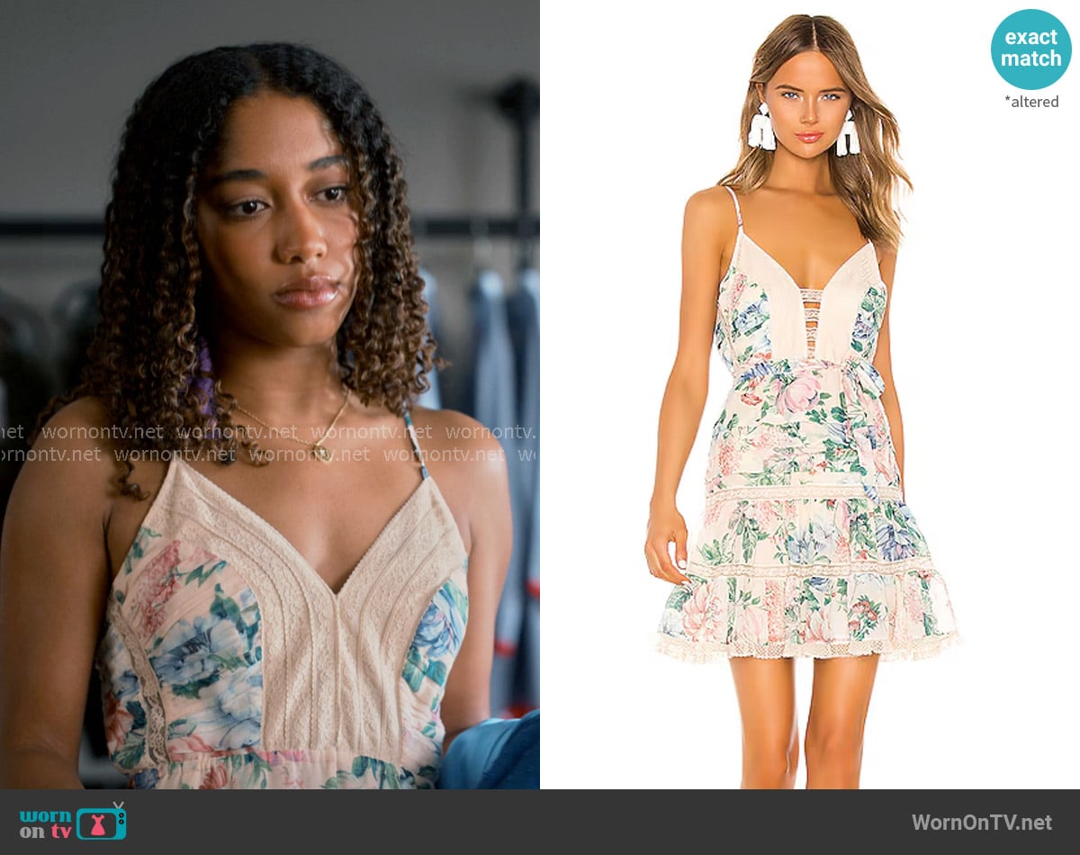 Zimmermann Verity Scallop Dress in Cream Floral worn by Jessica Whitley (Iman Benson) on Sweet Magnolias