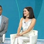 Zoey Deutch’s white satin maxi dress on Today