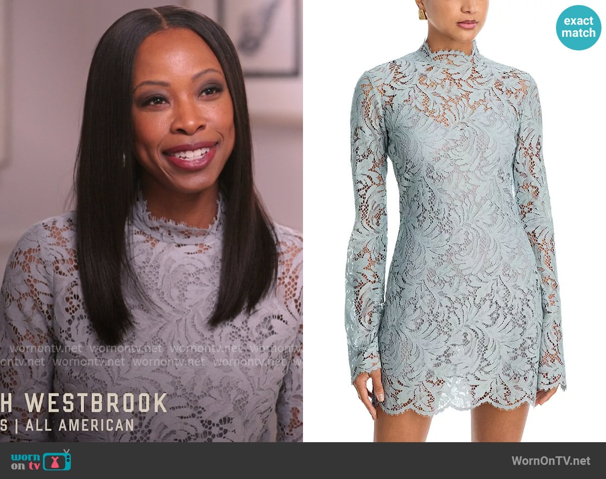 A.L.C. Eden Lace Long Sleeve Mini Dress worn by Grace James (Karimah Westbrook) on All American