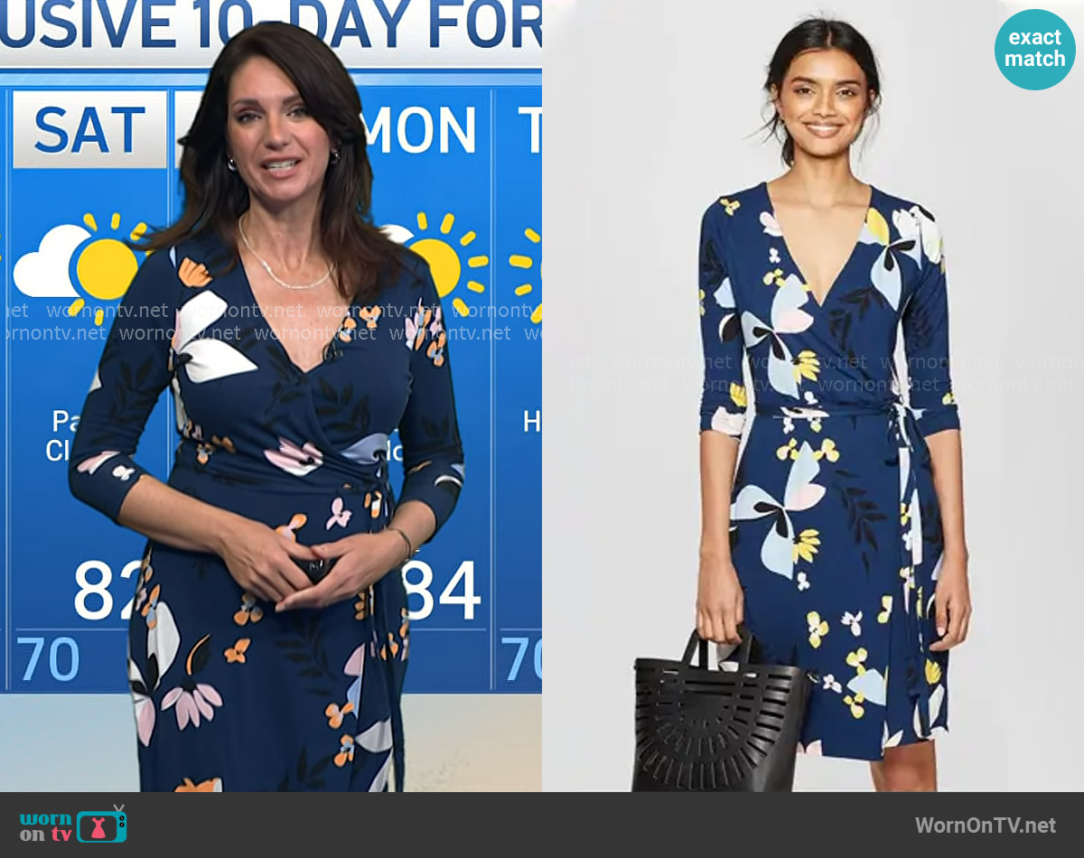 A New Day Floral 3/4 Sleeve Stretch Dress worn by Maria Larosa on Today