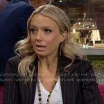 Abby’s pinstripe jacket and skirt set on The Young and the Restless