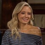 Abby’s striped off shoulder t-shirt on The Young and the Restless