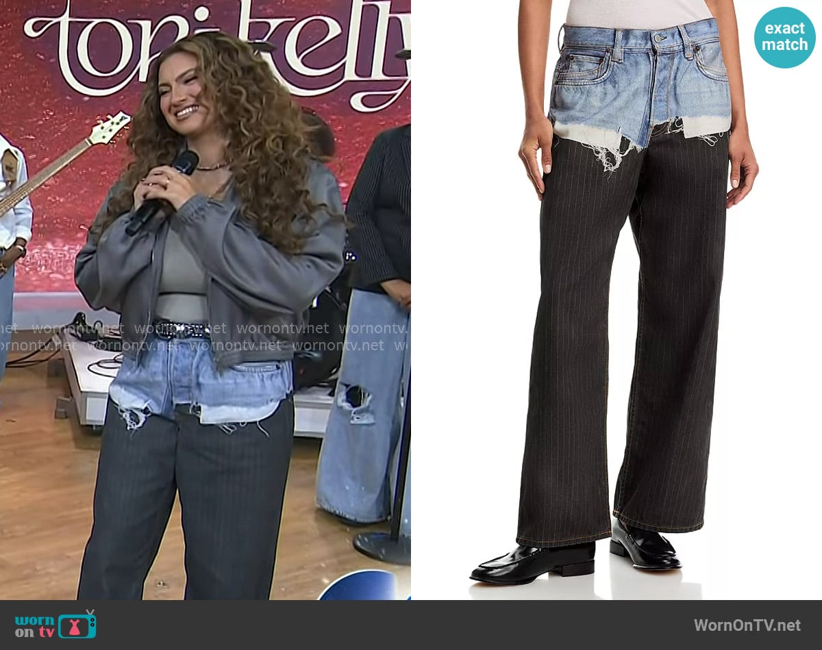 Tori Kelly’s mixed media pants on Today Tori Kelly’s mixed media pants on Today