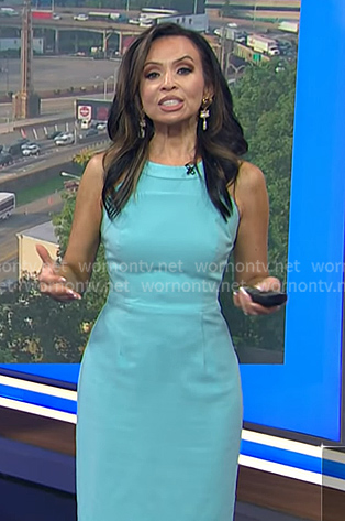 Adelle’s aqua blue sheath dress on Today