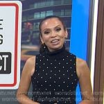 Adelle’s black polka dot scalloped dress on Today
