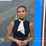 Adelle’s black sleeveless dress with polka dot tie on Today
