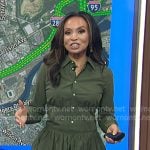 Adelle’s olive green mini shirtdress on Today