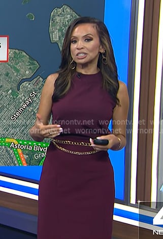 Adelle’s purple chain belt dress on Today