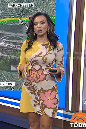 Adelle’s yellow floral knit mini dress on Today