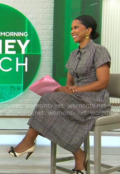 Adriana Diaz’s black checked dress on CBS Mornings