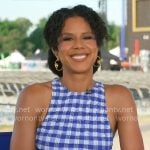Adriana Diaz's blue gingham check dress on CBS Mornings