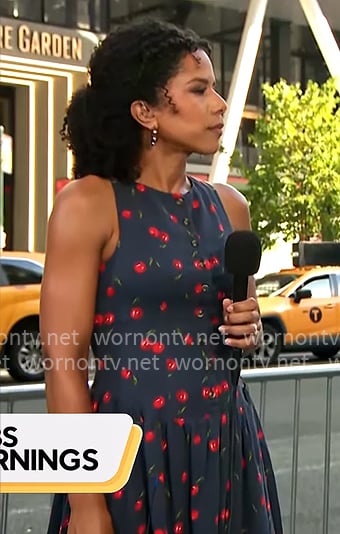 Adriana Diaz’s cherry print dress on CBS Mornings