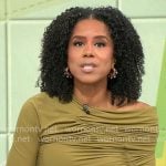 Adriana Diaz’s olive ruched top on CBS Mornings