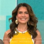 Adriane Kiss’ yellow dress with white trims on CBS Mornings