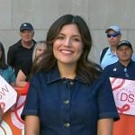 Adrianna’s button front denim dress on Today