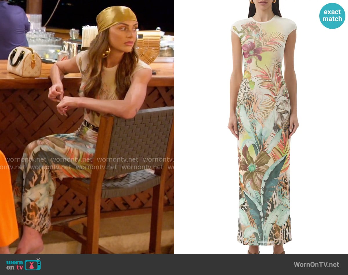 AFRM Cody Print Cap Sleeve Mesh Maxi Dress worn by Nia Booko on The Valley