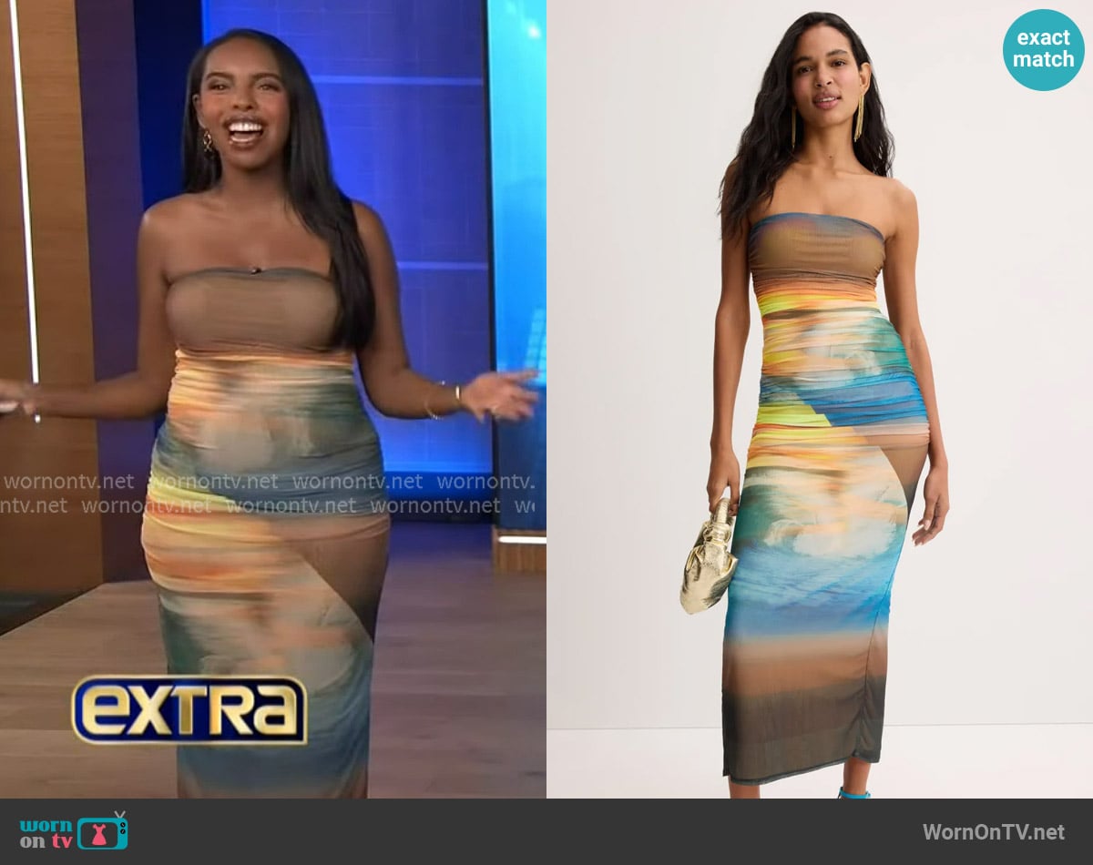 AFRM Marlo Maxi Dress worn by Mona Kosar Abdi on Extra