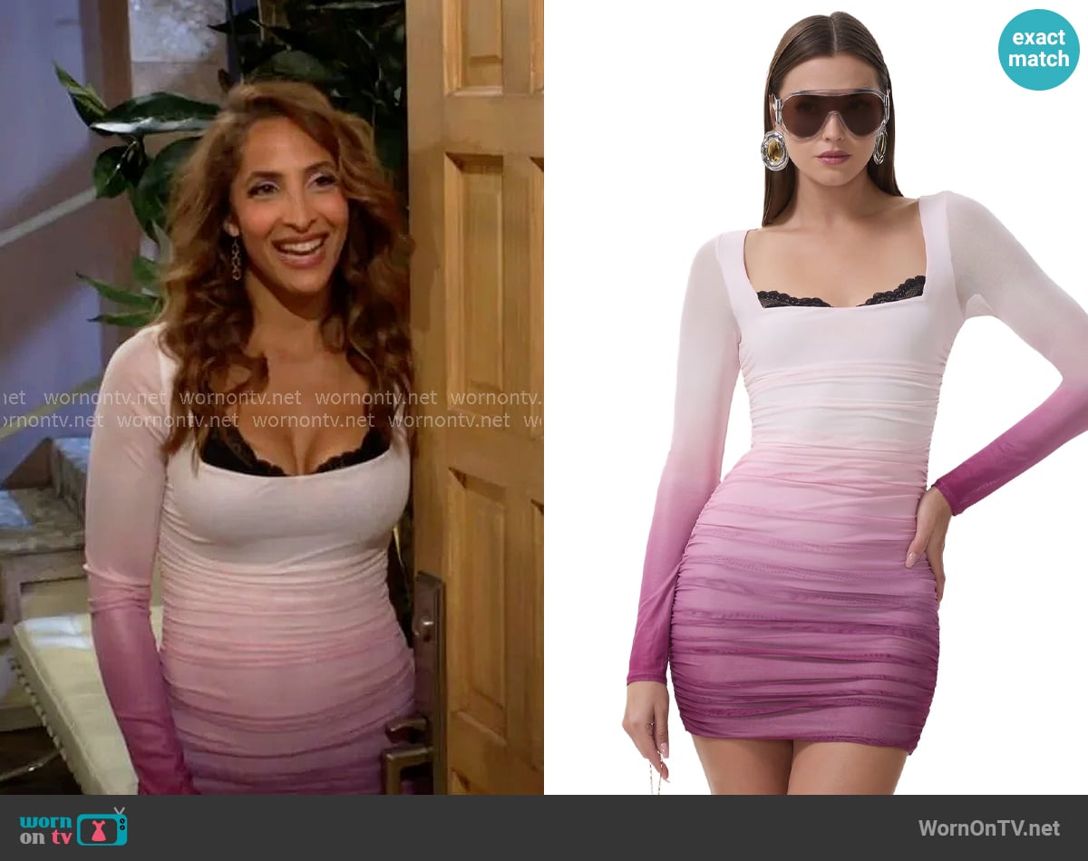 AFRM Maygel Dress in Mauve Ombre worn by Lily Winters (Christel Khalil) on The Young and the Restless