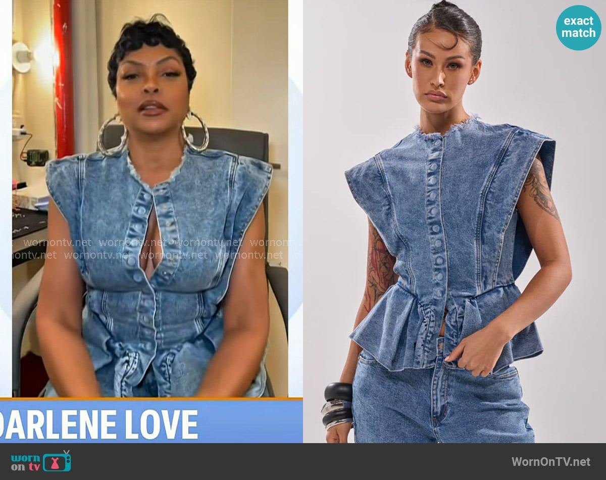Taraji P. Henson’s denim top on Today Taraji P. Henson’s denim top on Today