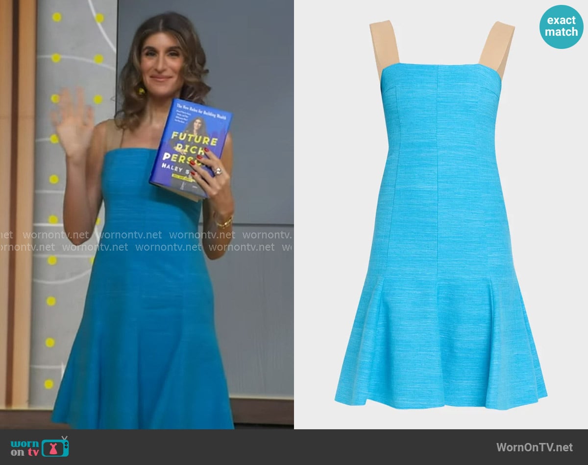 Akris Punto Indian Silk Sleeveless Fit-&-Flare Dress worn by Haley Sacks on Good Morning America