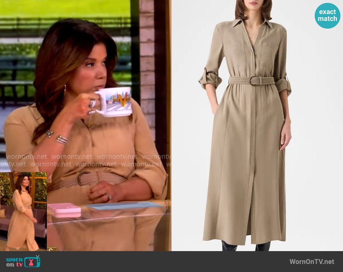 Ana’s beige belted shirtdress on The View Ana’s beige belted shirtdress on The View