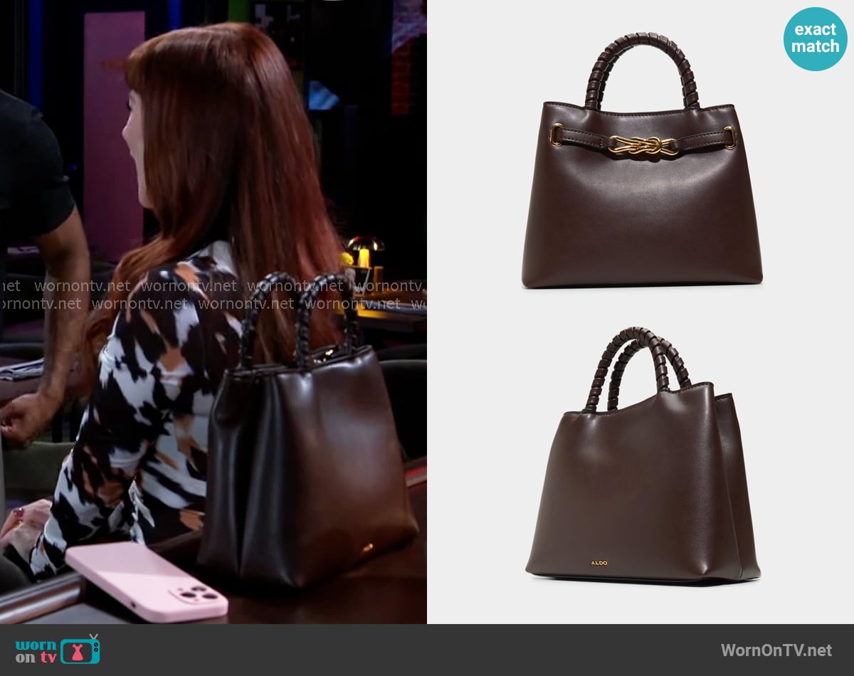 Aldo Valmiraa Bag in Brown worn by Pamela Curtis (Cady McClain) on Beyond the Gates