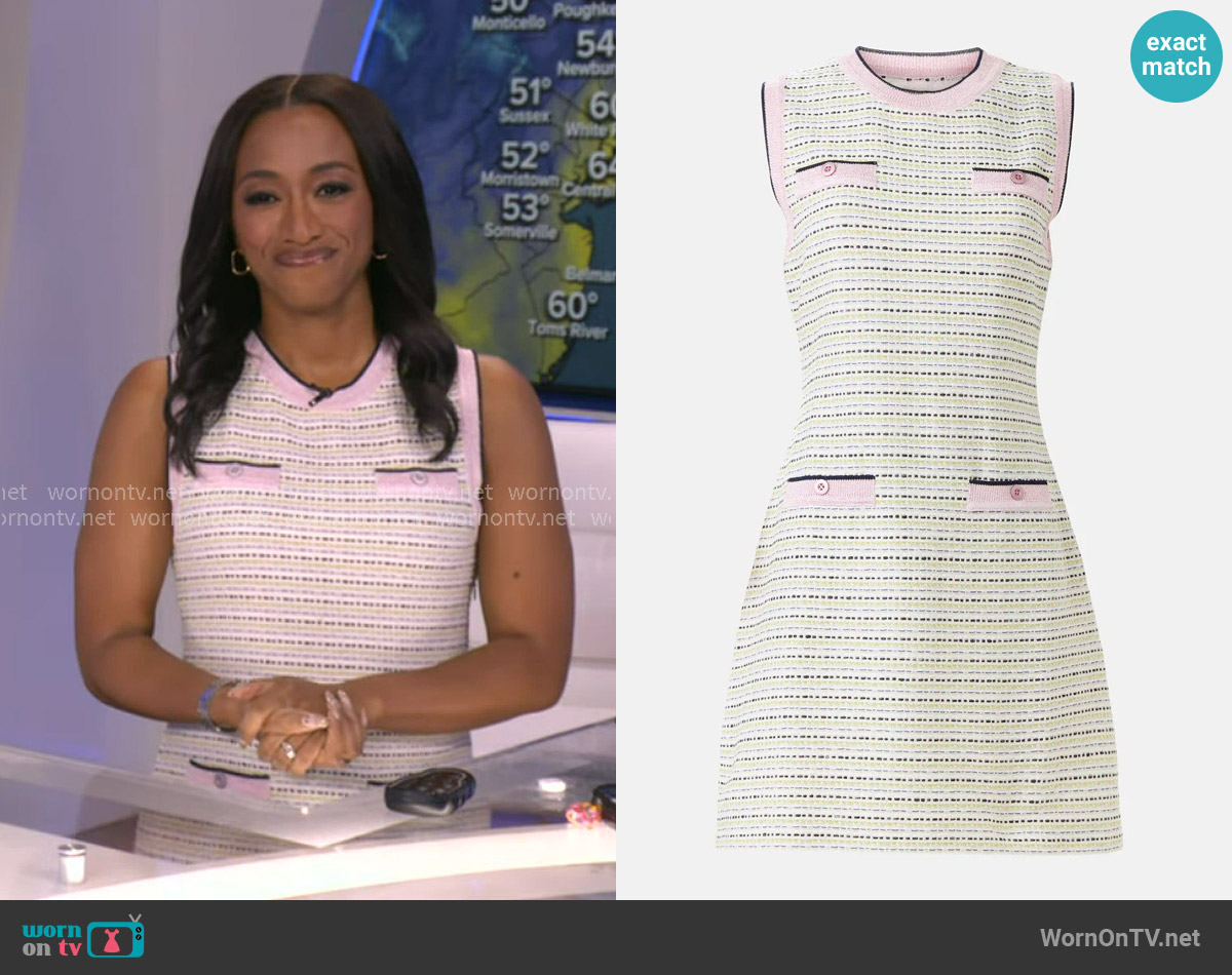 Aldomartins Tweed Knit Mini Dress worn by Brittany Bell on Good Morning America