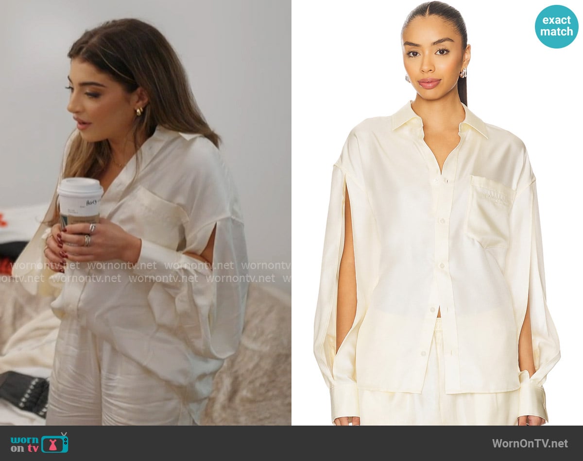 Alexander Wang Button Up Shirt worn by Gia Giudice on Next Gen NYC