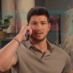 Alex's beige textured polo on Days of our Lives