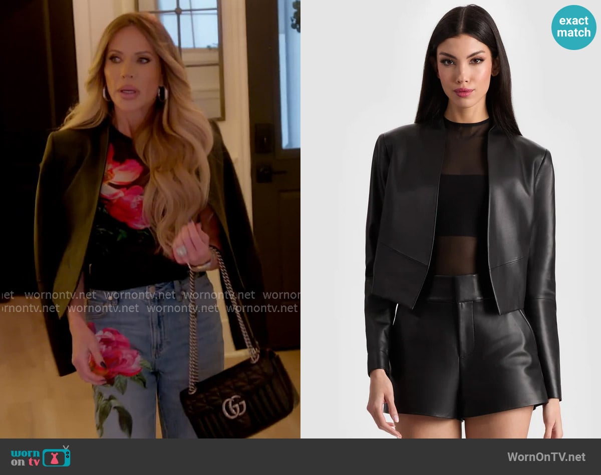 Alice + Olivia New Harvey Leather Jacket worn by Jennifer Pedranti on The Real Housewives of Orange County