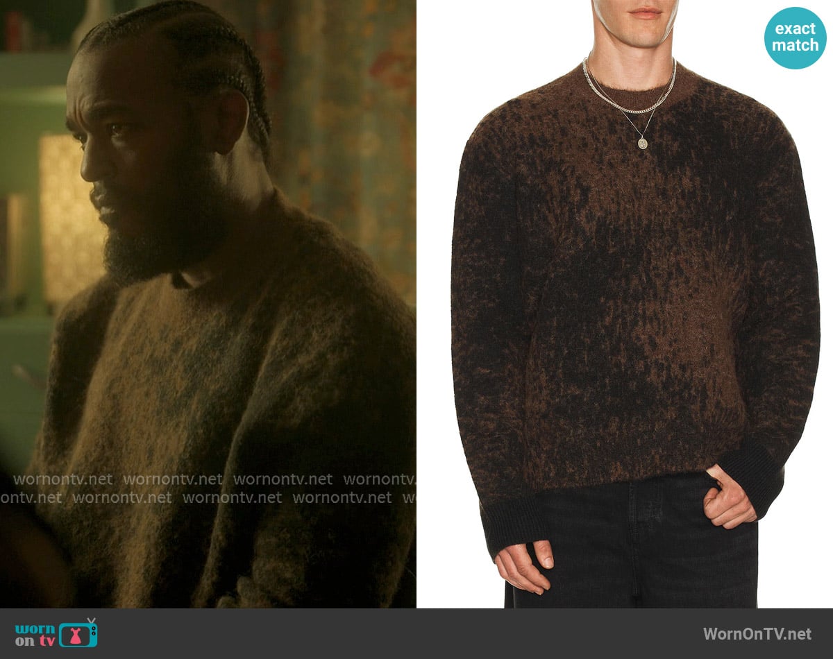 All Saints Storm Patterned Knitwear worn by Trig (Luke James) on The Chi