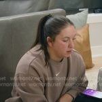 Alli’s brown sweatshirt on The McBee Dynasty Real American Cowboys