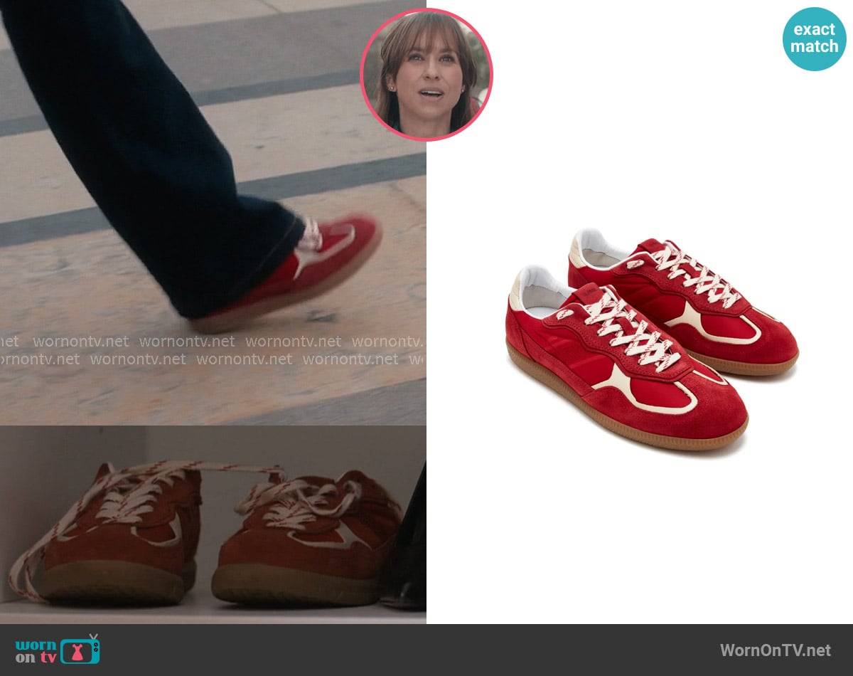 Alohas Rife Sheen Leather Sneakers worn by Chelsea Martin (Lacey Chabert) on Paris is Always a Good Idea