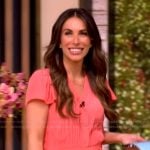 Alyssa's coral belted mini dress on The View