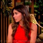 Alyssa’s red ruched front dress on The View
