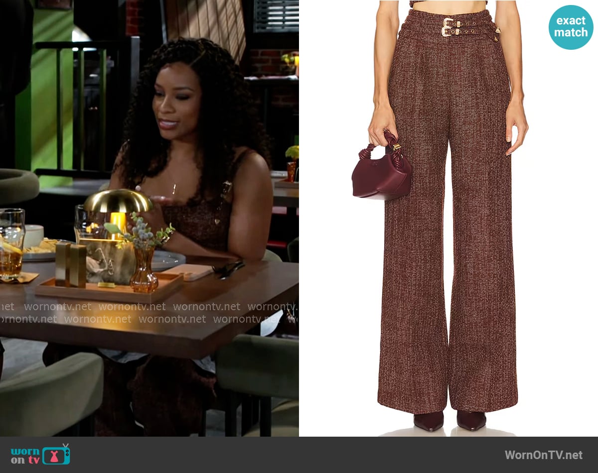 Amanda Uprichard Blythe Pants worn by Naomi Hamilton Hawthorne (Arielle Prepetit) on Beyond the Gates