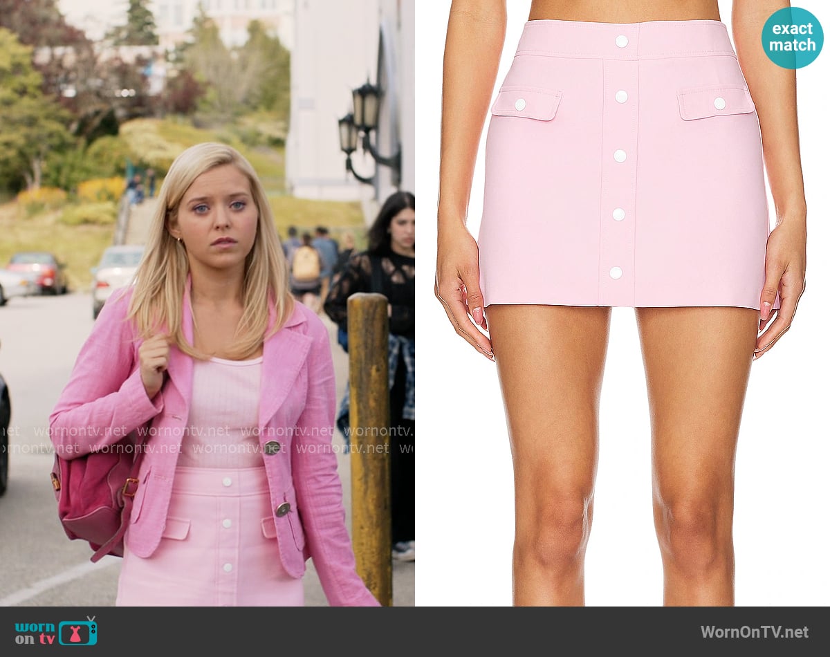 Amanda Uprichard Harley Skirt in Antique Rose worn by Elle Woods (Lexi Minetree) on Elle