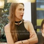 Amanda’s black cutout draped dress on In The City