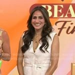 Ami Desai’s ivory belted wrap top and shorts on Today