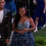 Amina’s denim ruffled dress on All American