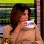 Ana's beige belted shirtdress on The View