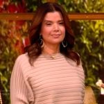 Ana’s beige ribbed asymmetric sweater on The View