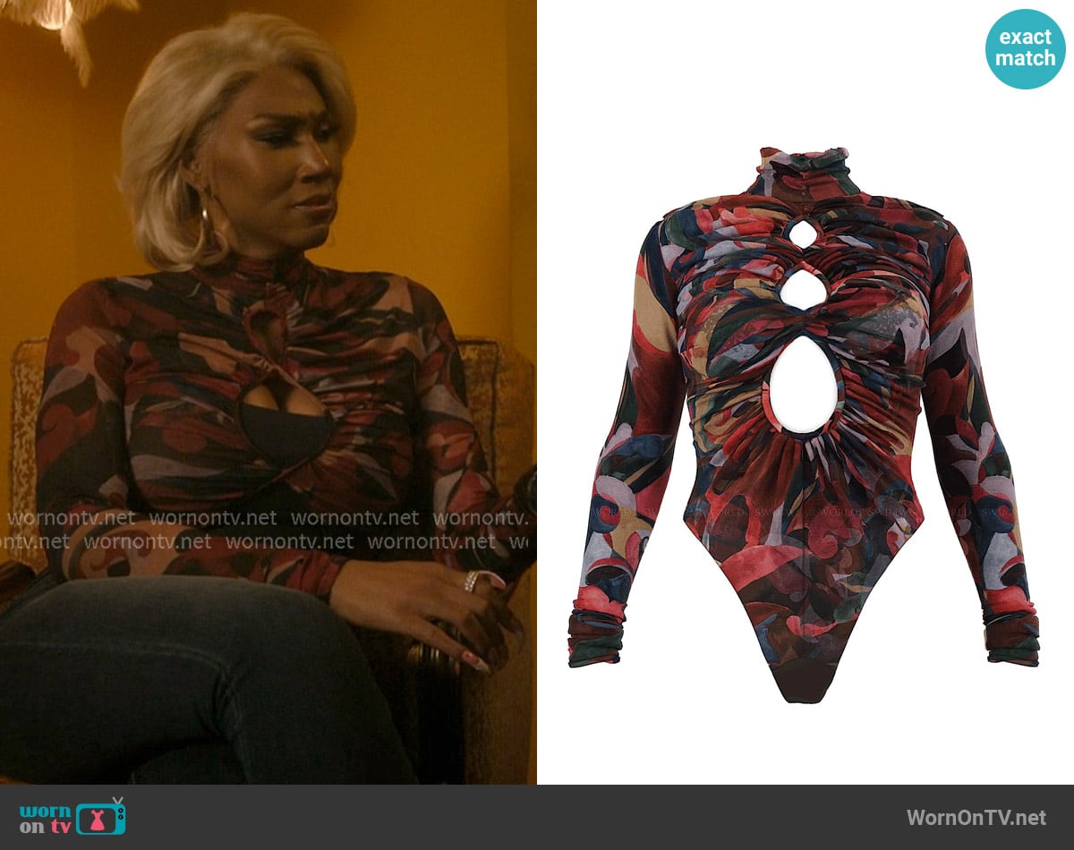 Andrea Iyamah Salle Mesh Bodysuit worn by Isis (Monroe Alise) on The Chi