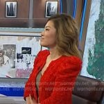 Angela Cenedella's red floral jacket on NBC News Daily