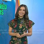 Angie Lassman’s green floral flutter sleeve dress on Today
